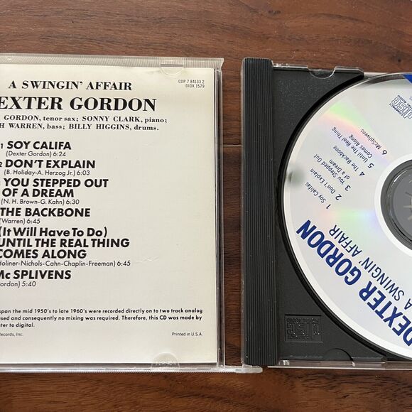Dexter Gordon A Swingin' Affair CD 1987 Blue Note CDP 7 84133 2 - Picture 8 of 8